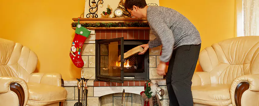 Rusted Metal Fireplace Restoration in Mira Loma, California